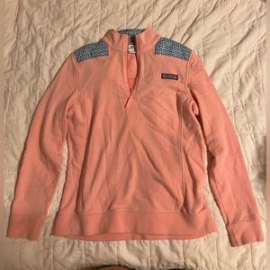 Vineyard Vines small pink half zip sweater